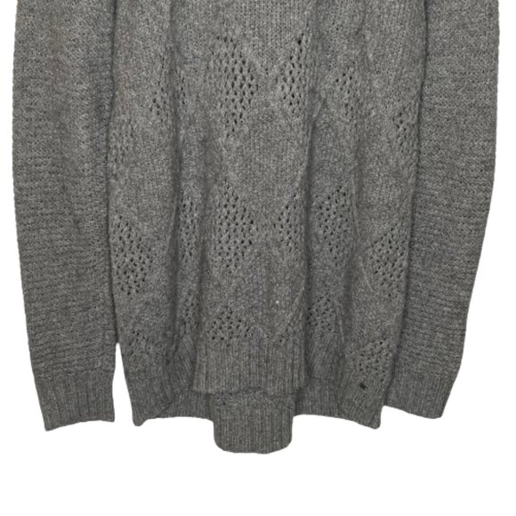 American Eagle Womens Open Cable Knit Tunic Sweater Size Extra Large Gray Cozy - Picture 4 of 15